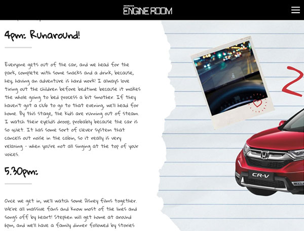 Text Over Media section from THE CIVIC Our Honda hero through the years, by Honda UK
