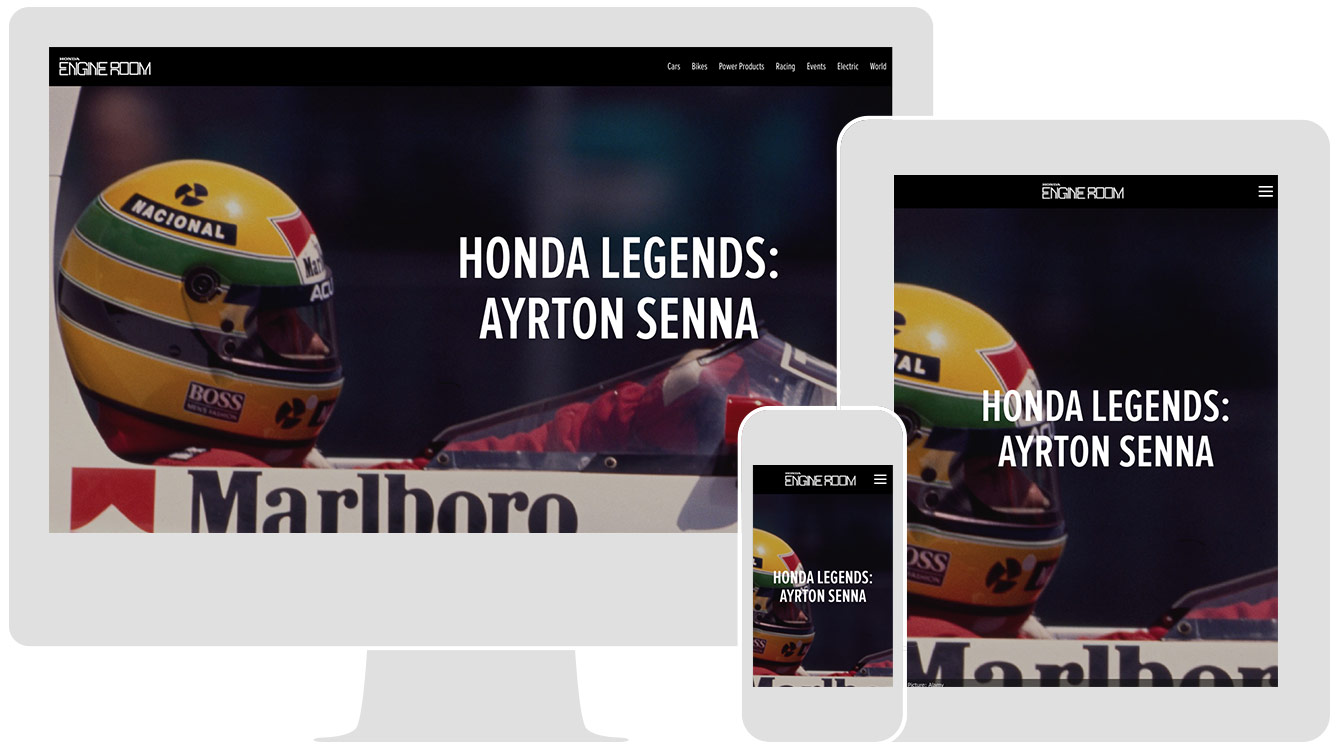 HONDA LEGENDS: AYRTON SENNA, by Honda UK, renders responsively across all devices