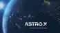 Earth photographed from space with Astro X brand logo on top.